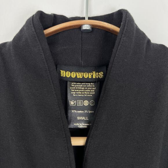 Nooworks Solid Magic Suit Jumpsuit Women Size S Jersey Knit Buttons Skinny Black - Picture 4 of 12